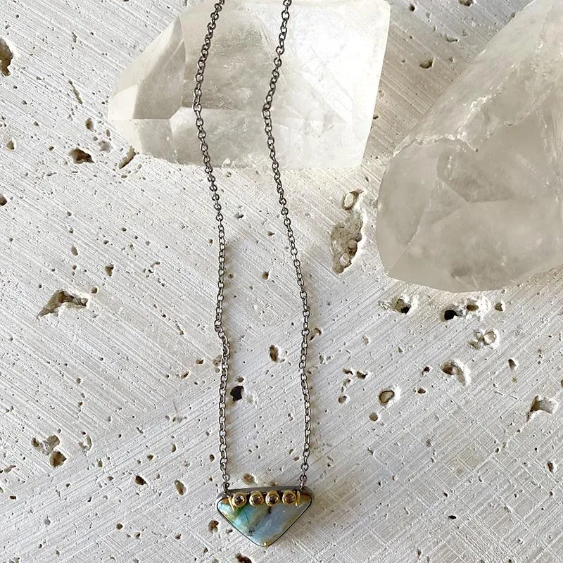 Peruvian Opal Diamond Overlay Necklace