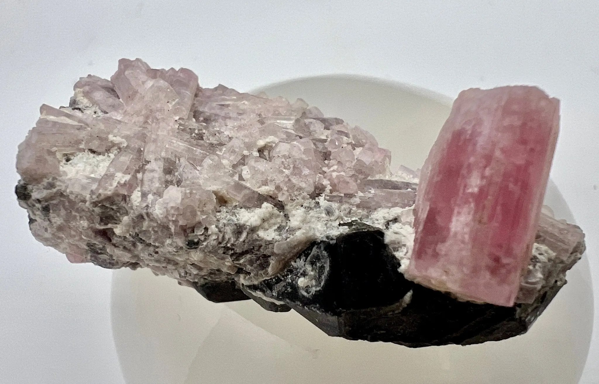 Pink & Black Tourmaline, with Lepidolite in Matrix
