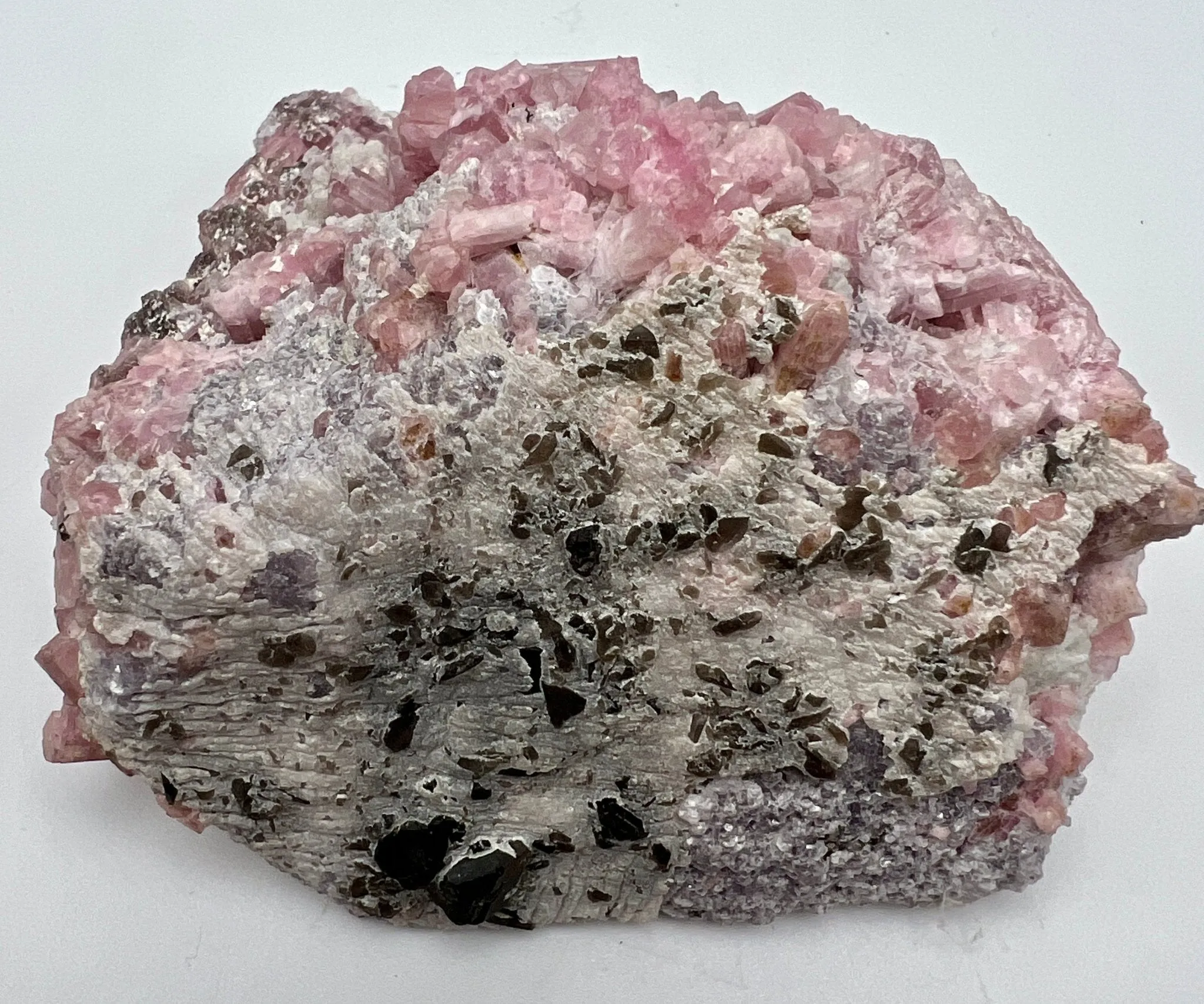 Pink & Black Tourmaline, with Lepidolite in Matrix