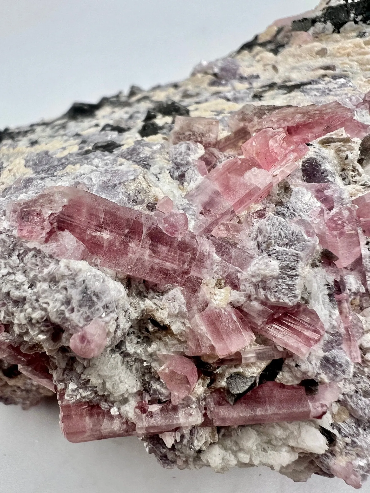 Pink & Black Tourmaline, with Lepidolite in Matrix