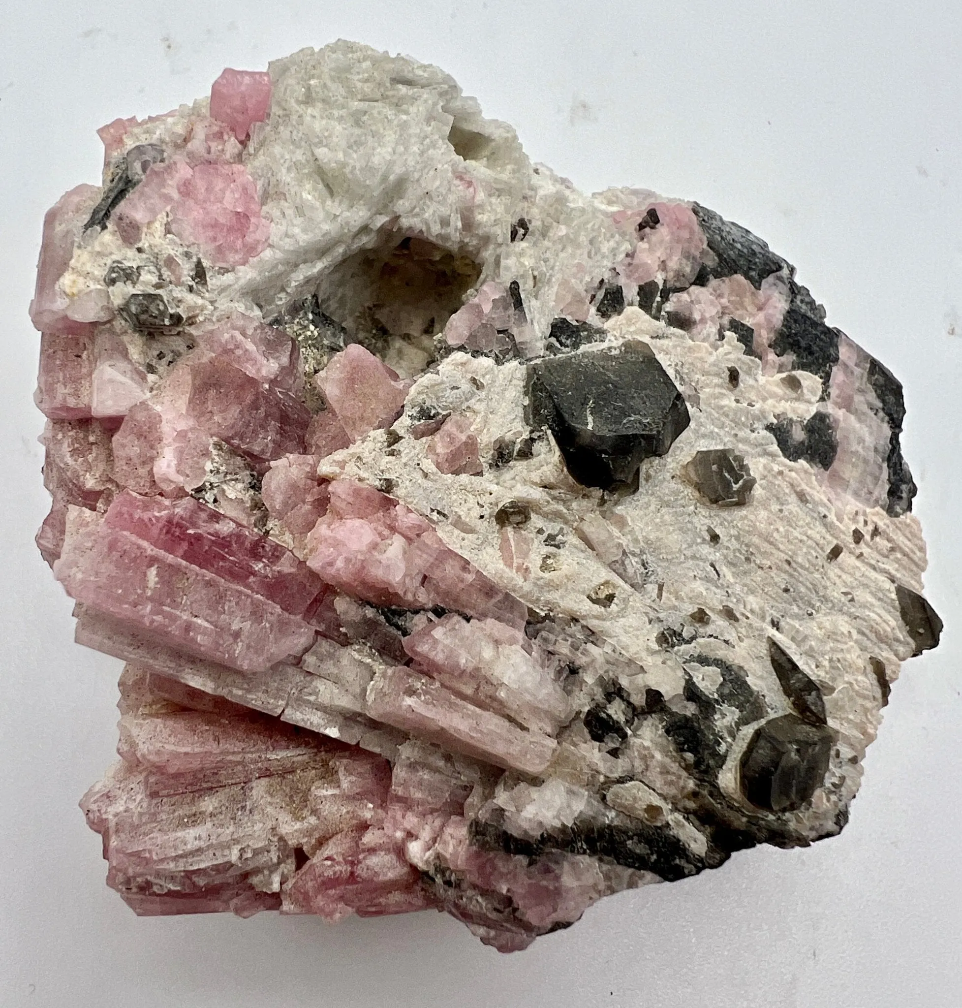 Pink & Black Tourmaline, with Lepidolite in Matrix