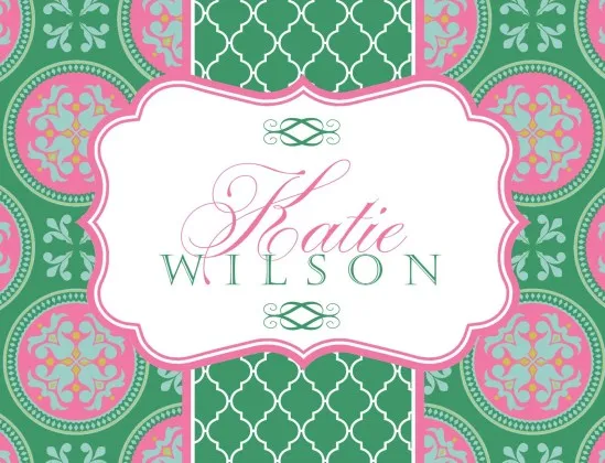 Pink and Green Medallion Notecards