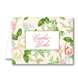 Pink Chintz Folded Notecard