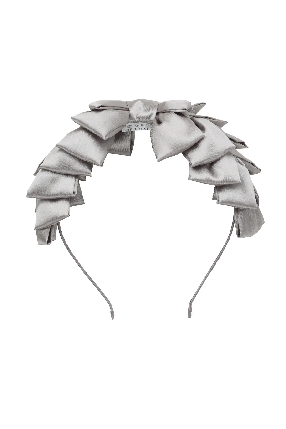 Pleated Ribbon Headband - Silver Grey
