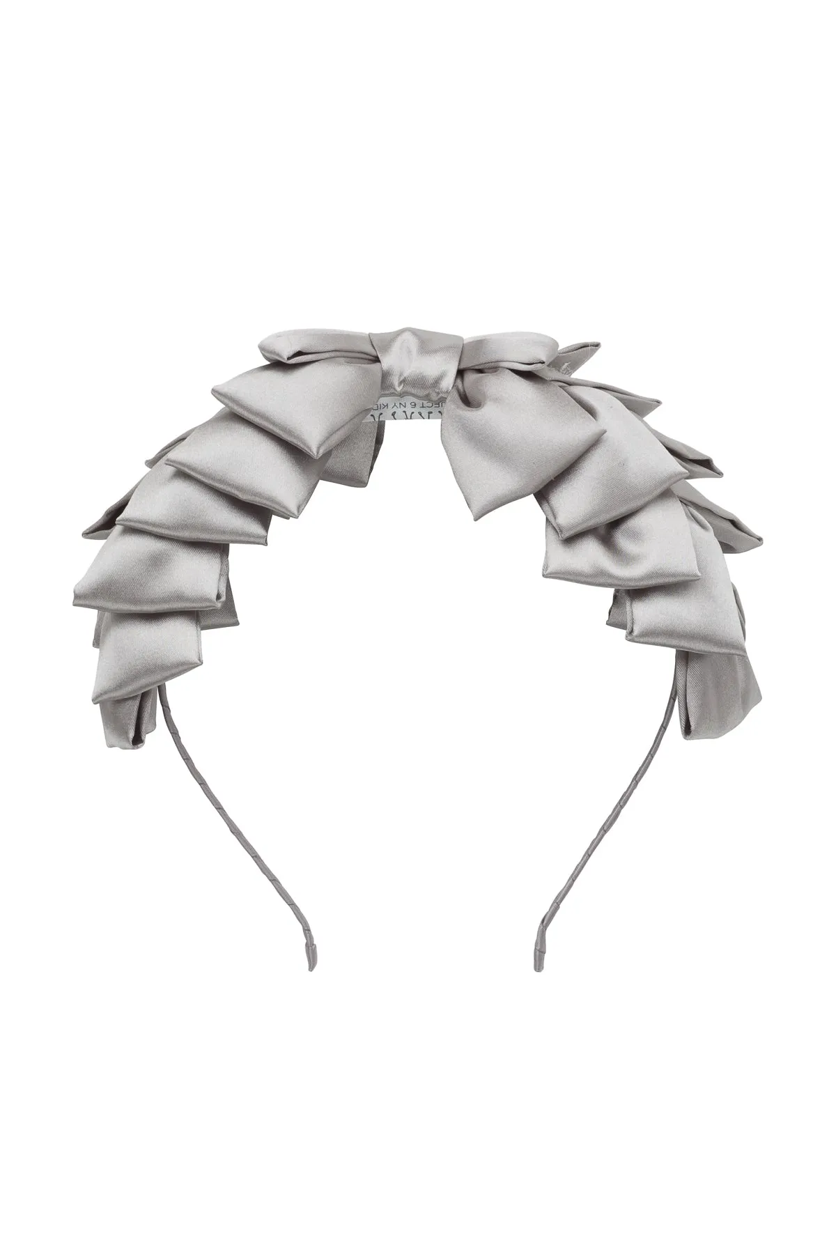 Pleated Ribbon Headband - Silver Grey