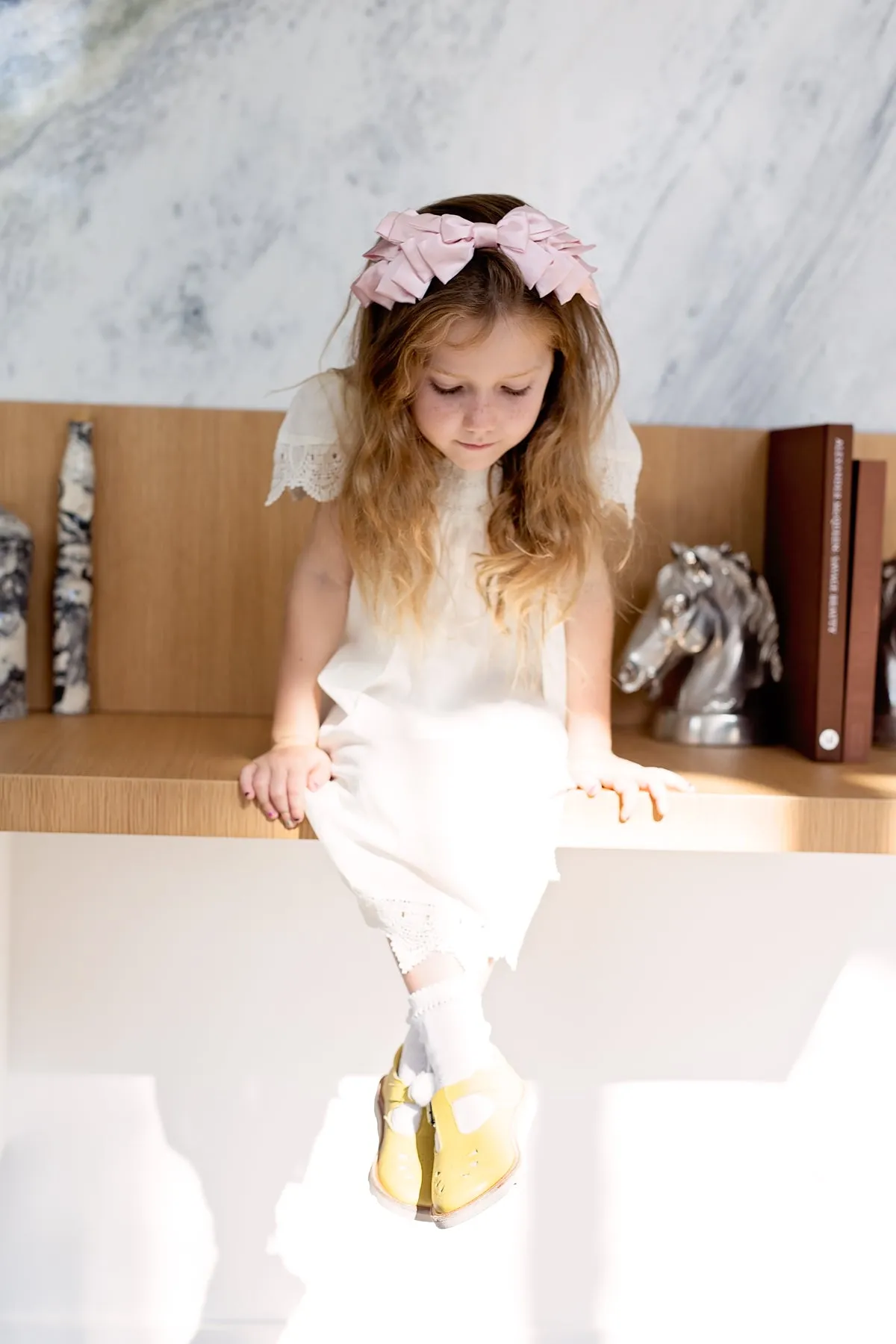 Pleated Ribbon Headband - Silver Grey