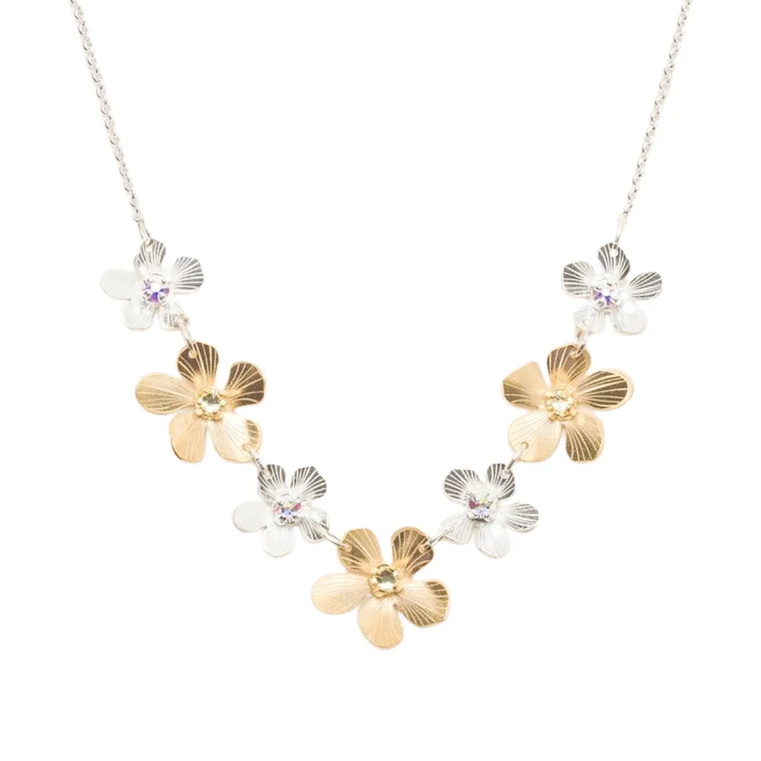 Plumeria Classic Necklace in Silver   Gold