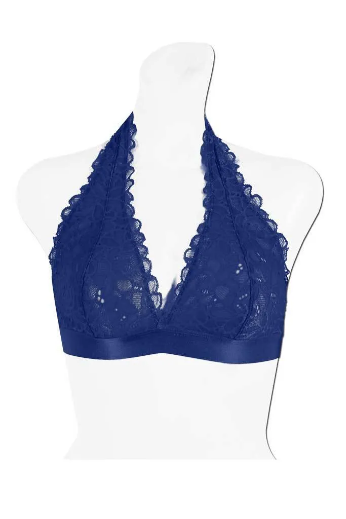 Plus Size Floral Lace Overlay Bralette [Final Sale Item]