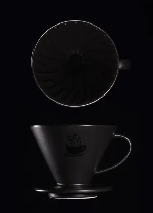Pour-Over Coffee Dripper | Ceramic Matte Black Filter Cone
