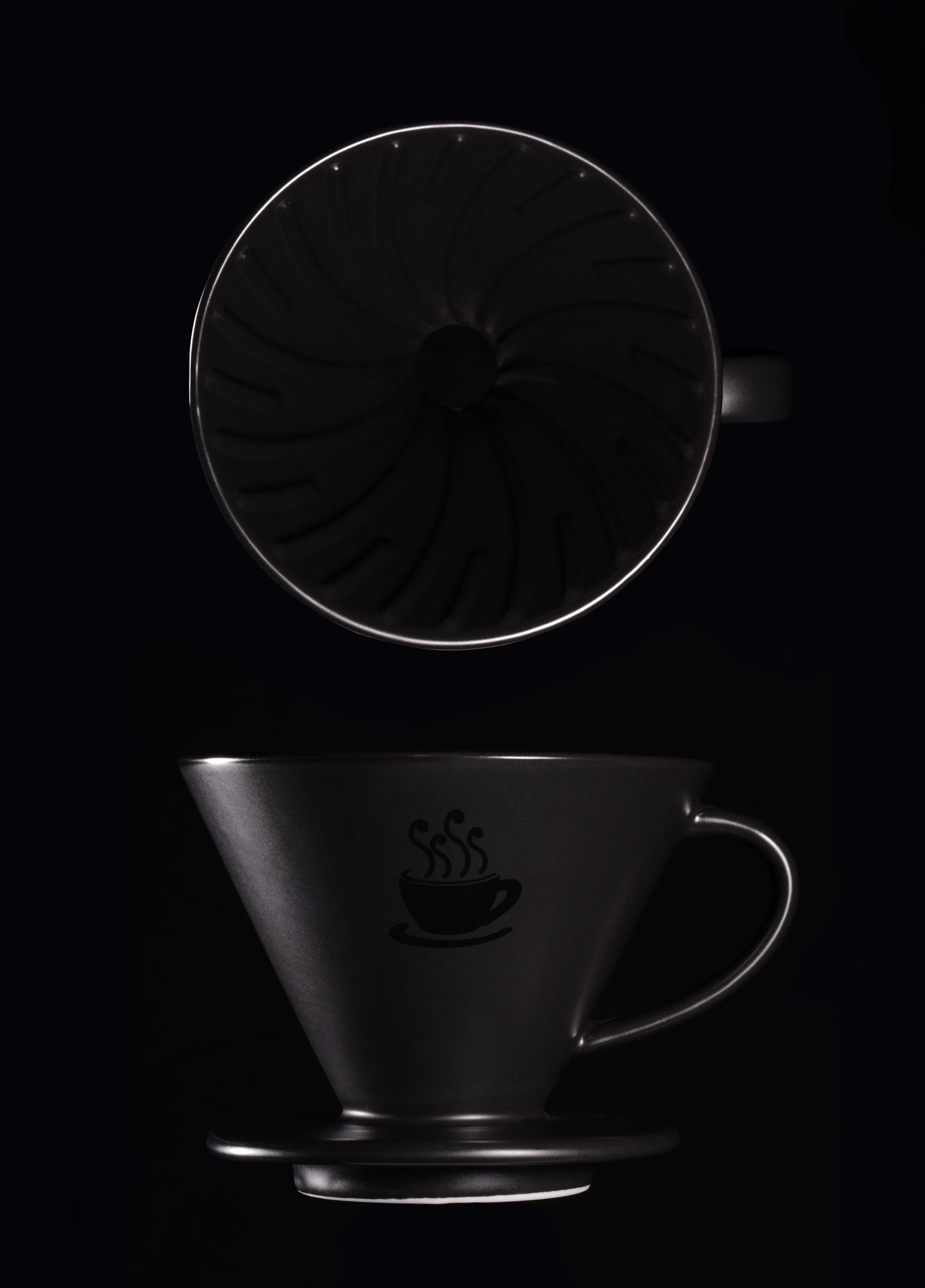 Pour-Over Coffee Dripper | Ceramic Matte Black Filter Cone