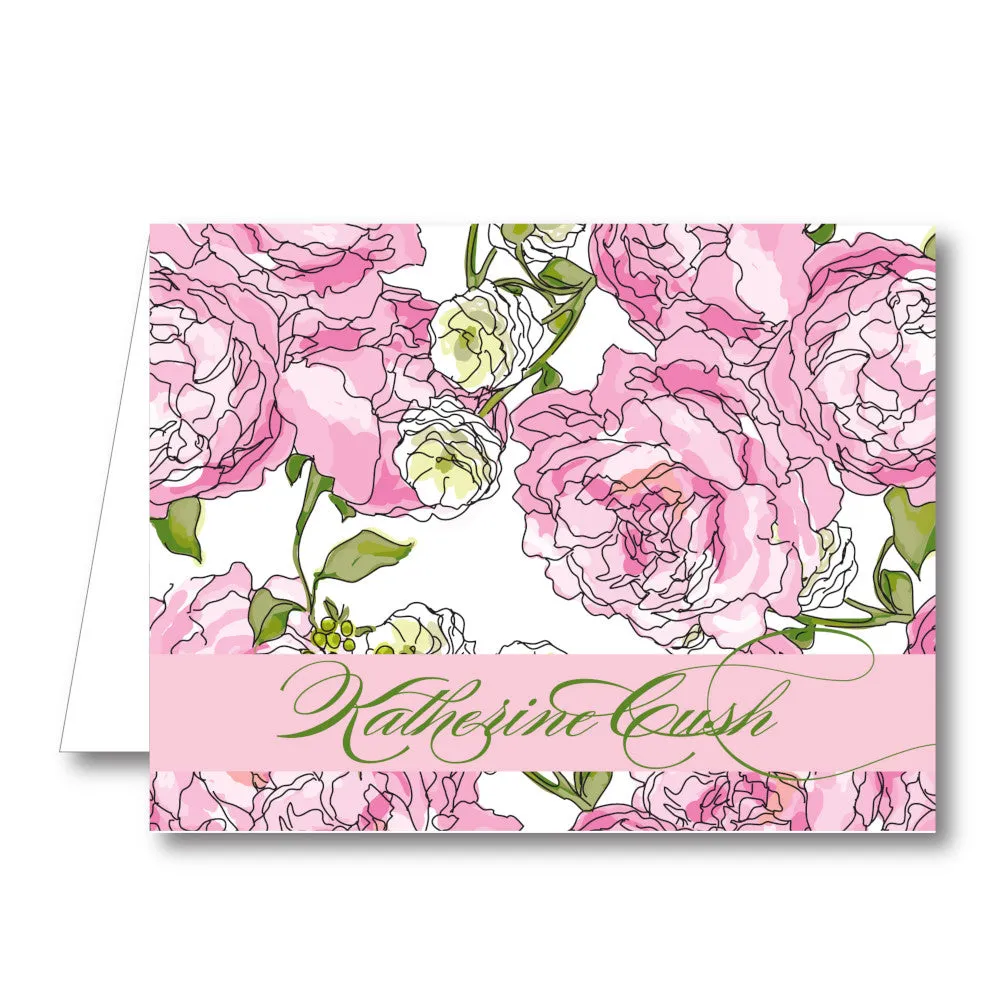 Pretty Peony Folded Notecard