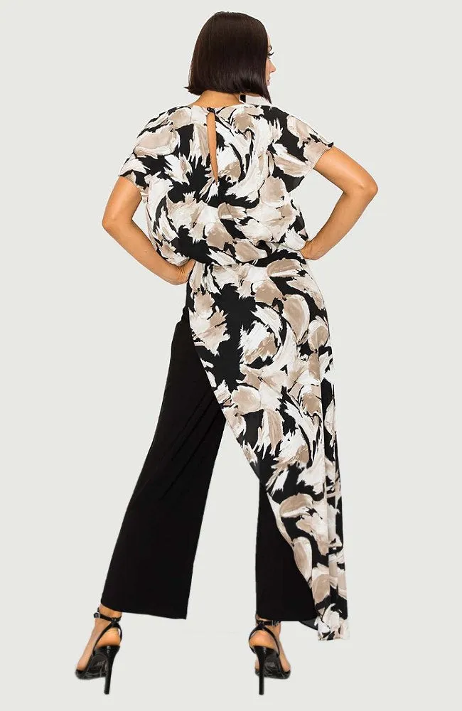Printed Jumpsuit With Chiffon Overlay