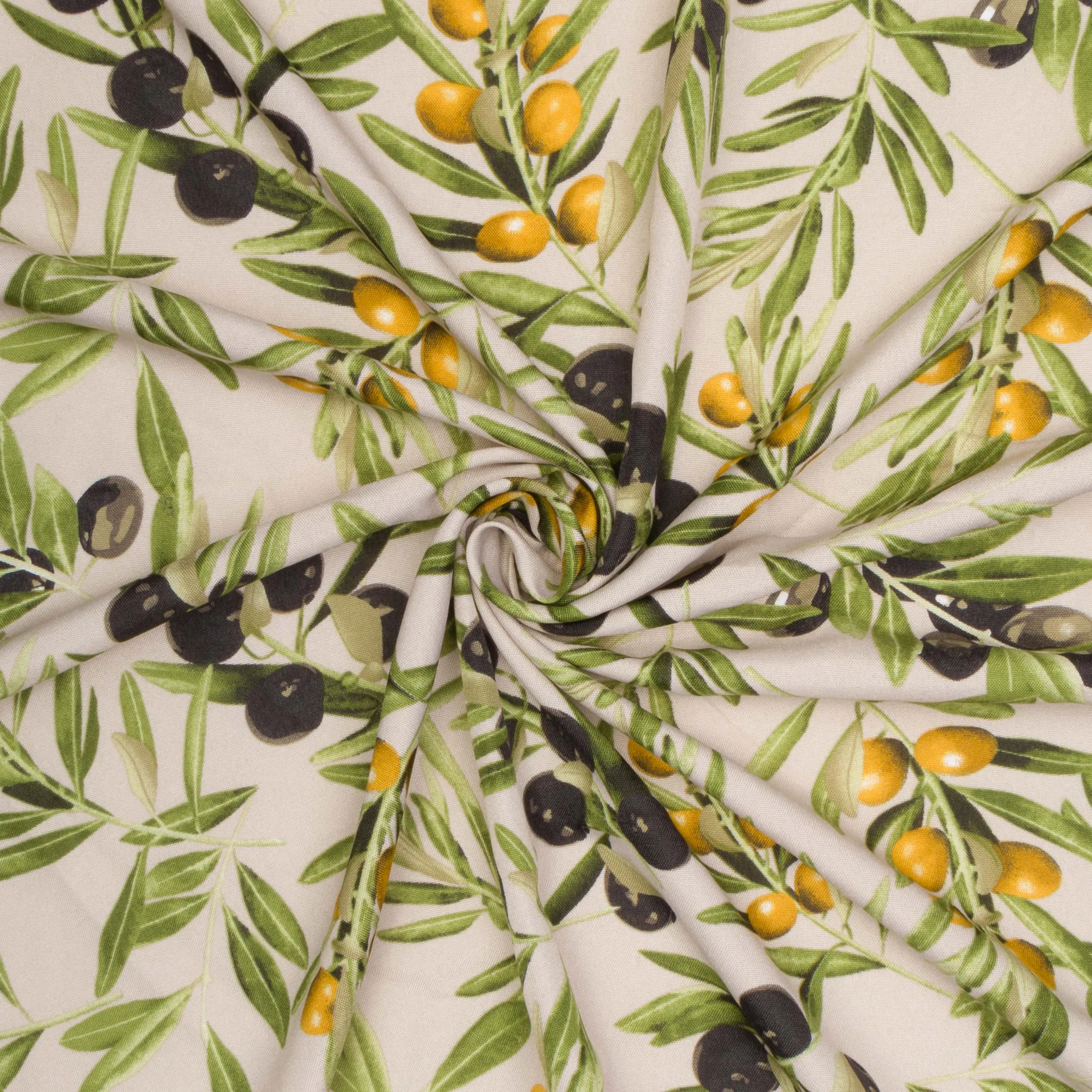 Printed Mini Matt Olive Grey Background Small Leaf