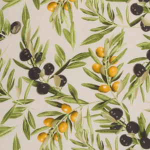 Printed Mini Matt Olive Grey Background Small Leaf