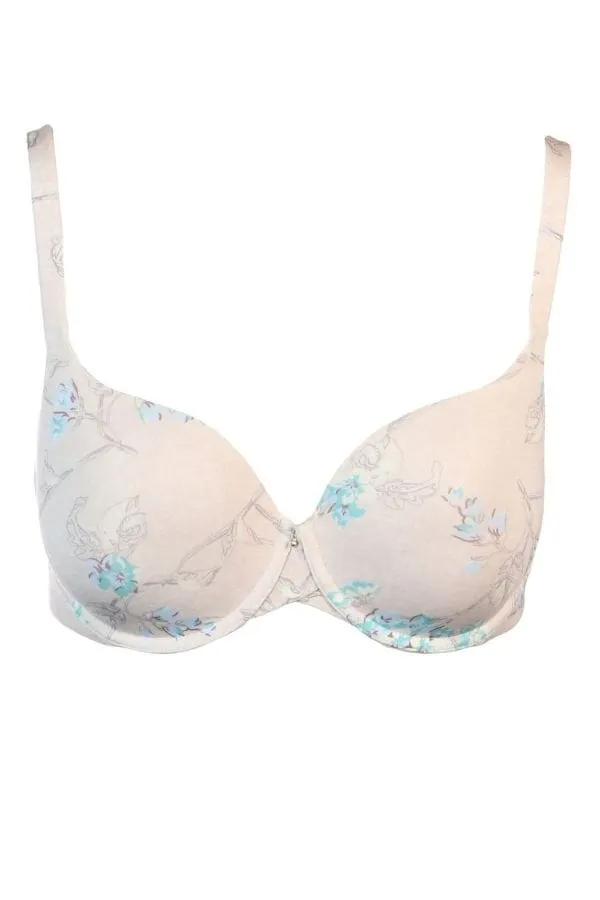 Pure Demi Cup T-Shirt Bra- Floral Tea