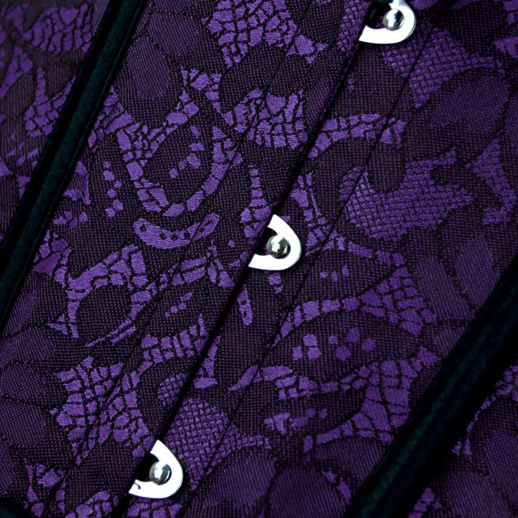 Purple Lace Overlay Overbust Corset