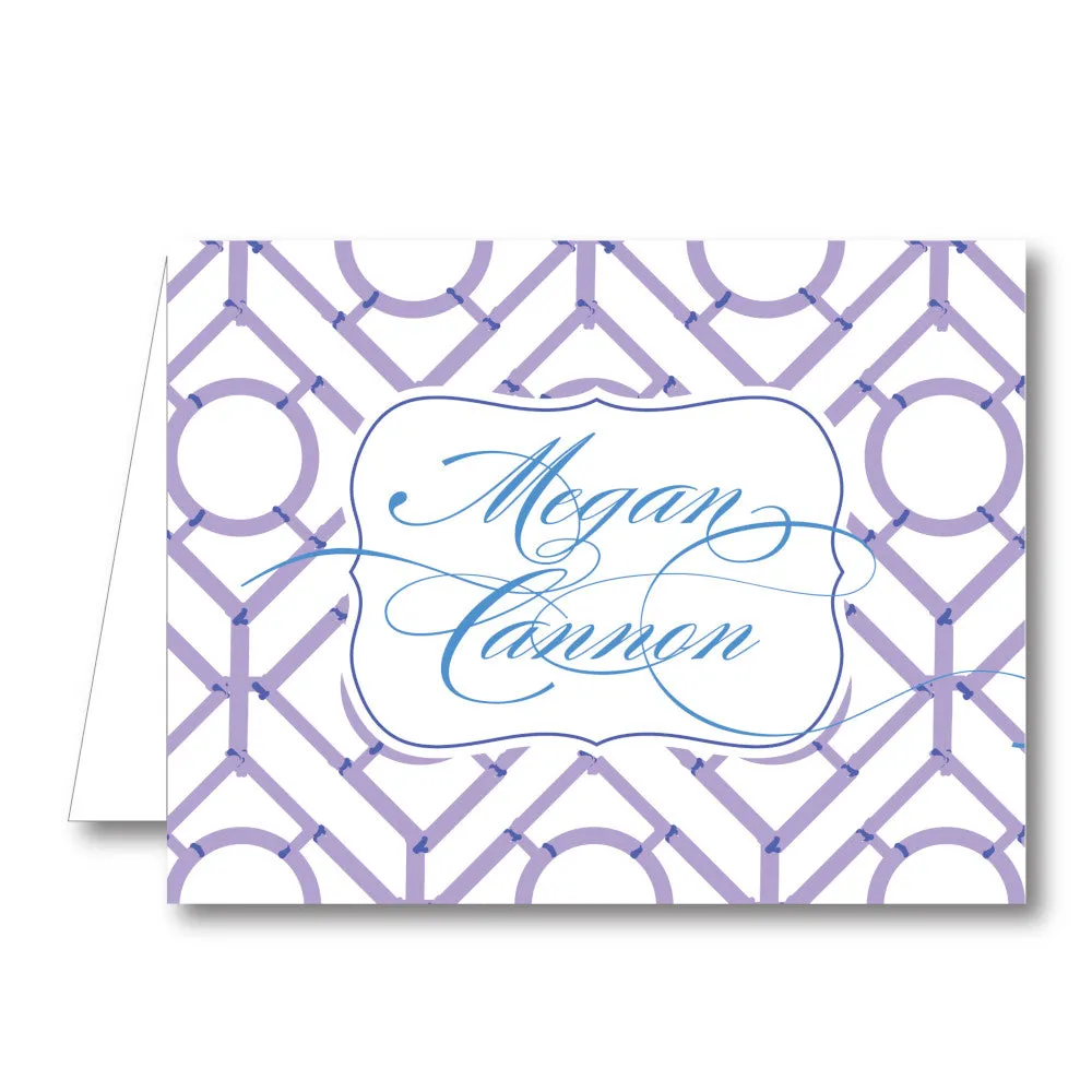 Purple Trellis Folded Notecard