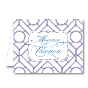 Purple Trellis Folded Notecard