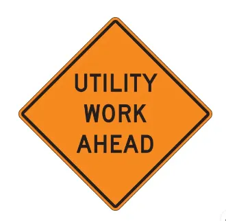 "Utility Work Ahead" 48" Roll Up Traffic Sign