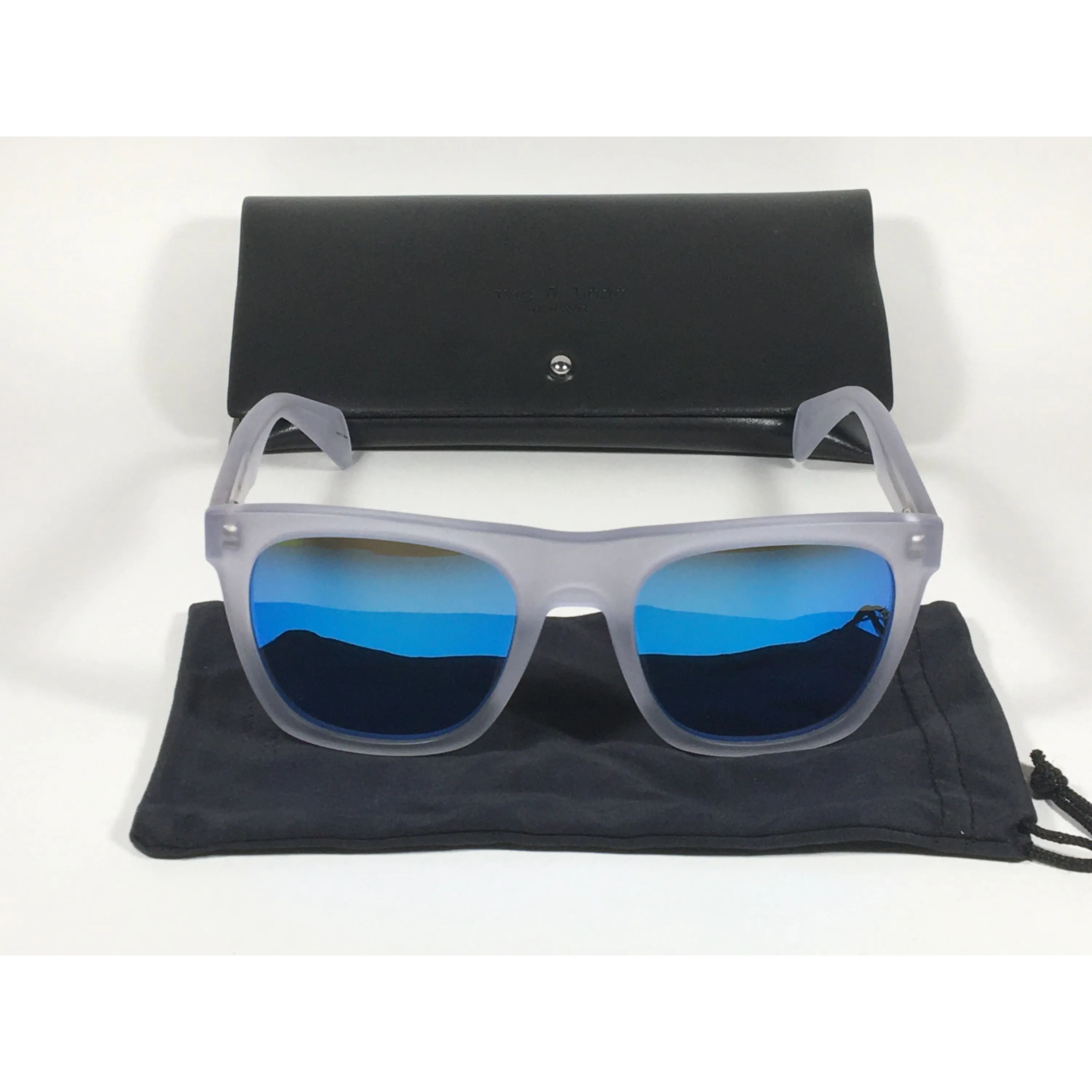 RAG & BONE RNB5002/S 2M4 Z0 Sunglasses Matte Crystal Blue Flash Mirror