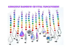 Rainbow Crystal Suncatchers, Choose Your Style, Chakra Rainbow Suncatcher