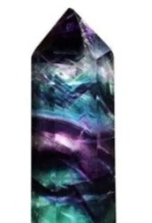 Rainbow Striped Fluorite Obelisk Crystal Wand