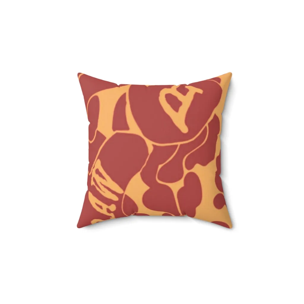 Raw Sushi "Orange CAMO" Faux Suede Pillow