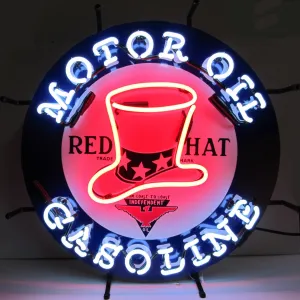Red Hat Gasoline Neon Sign
