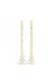 Rhinestone Dinner Candles Pearl S/2