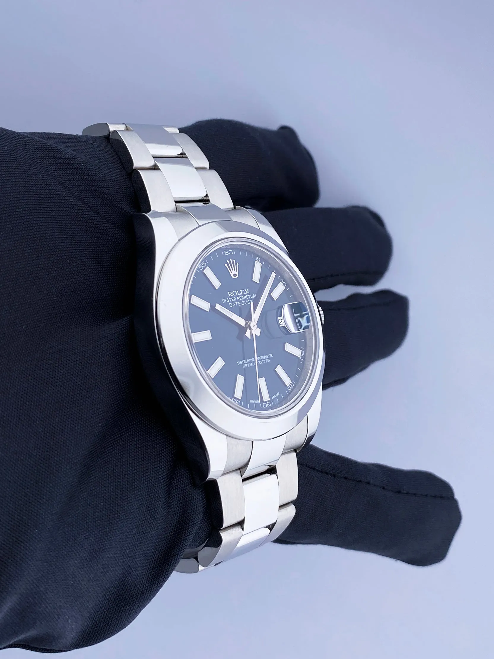 Rolex Datejust 41 116300 Blue Dial Steel Mens Watch Box Papers