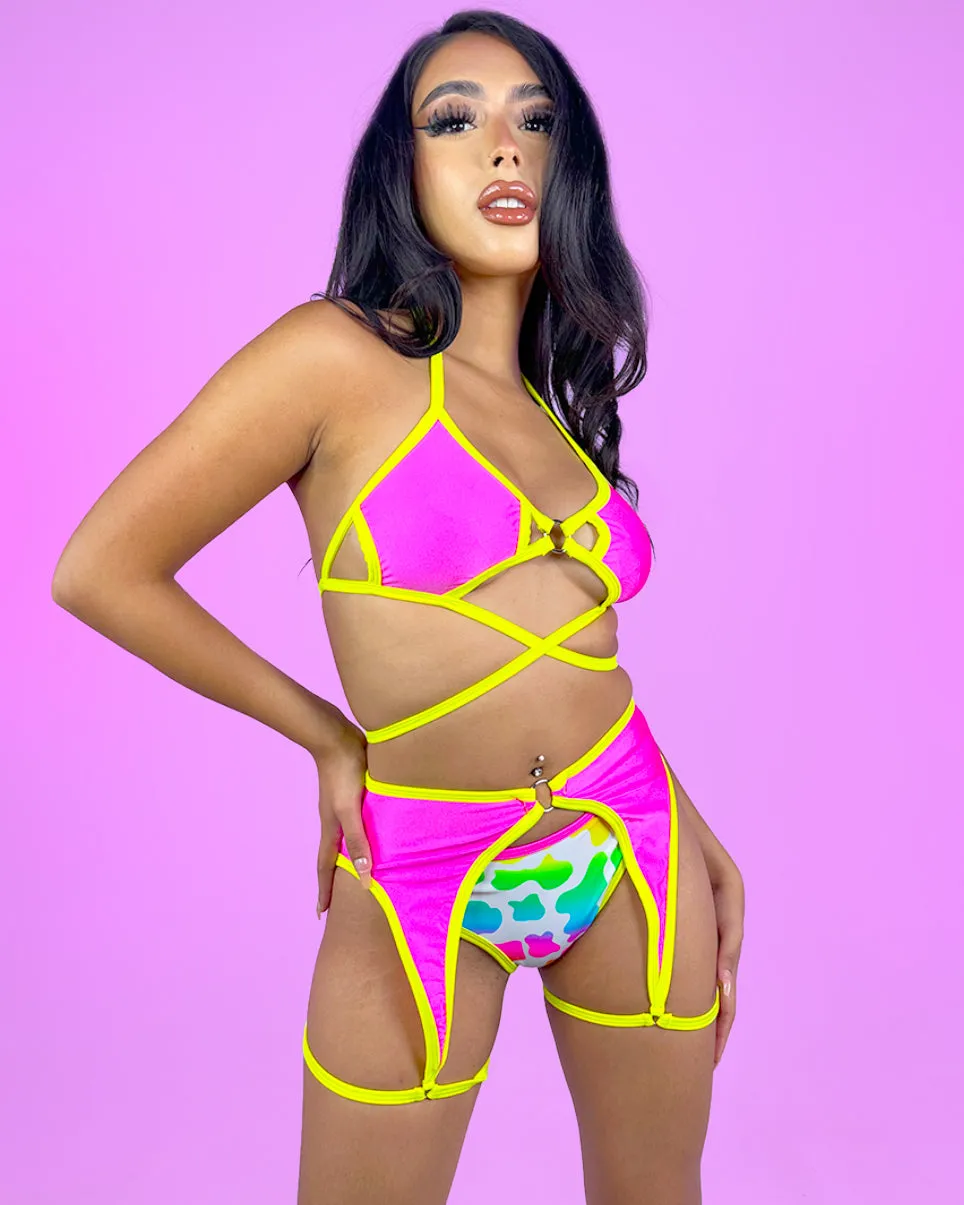 Rolita Couture X RW Neon Pink Assassin Underboob Top