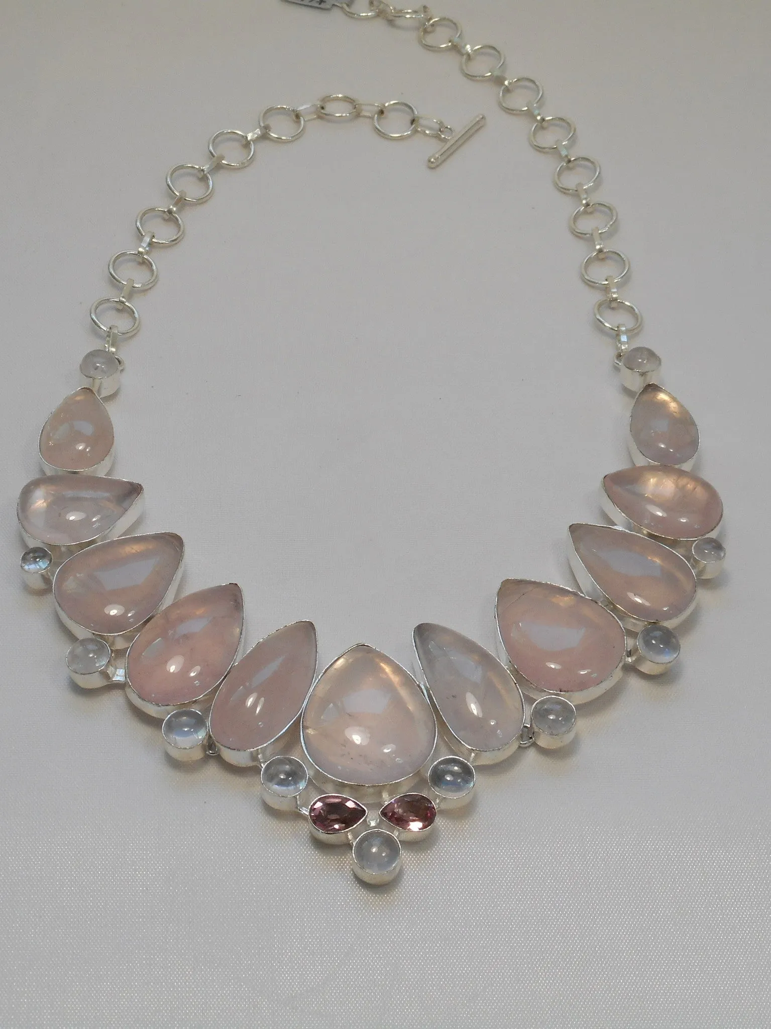 *Rose Quartz and Moonstone Necklace 1 with Pink Amethyst