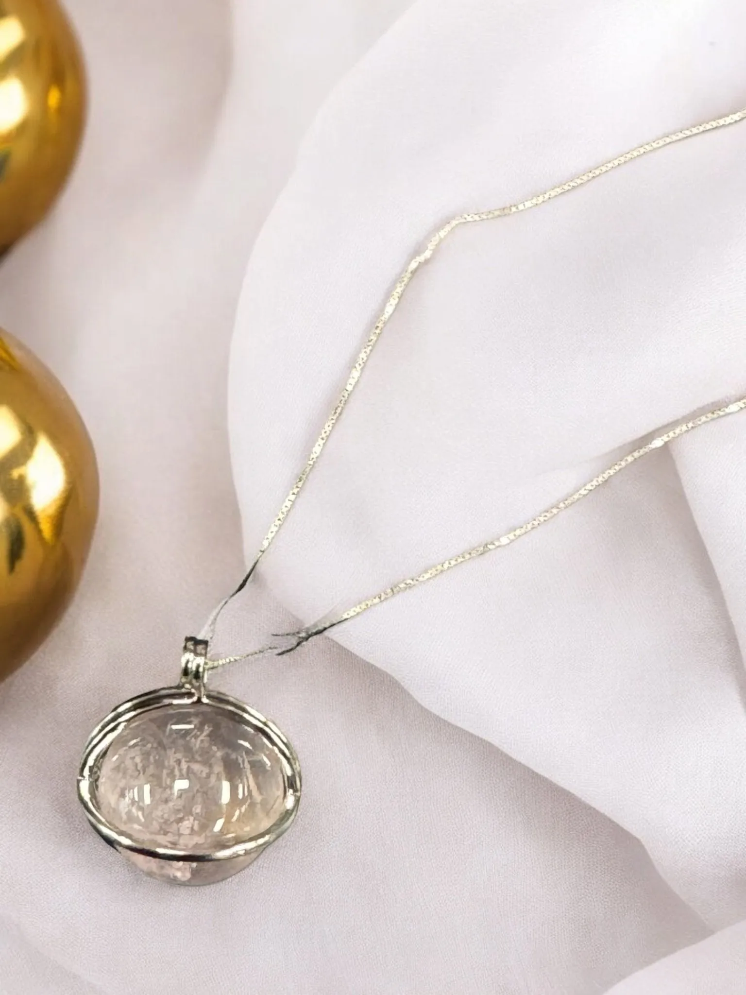 Rose Quartz Crystal Pendant, Silver 925 Necklace