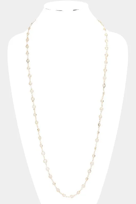 Round Lucite Link Necklace Gold tone