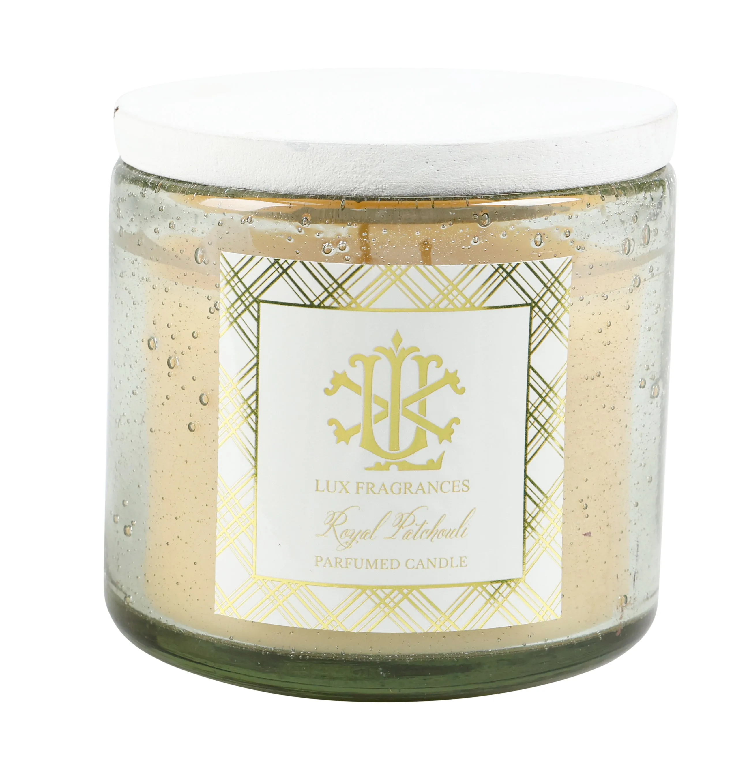 Royal Patchouli 12oz Clear Glass with White Lid