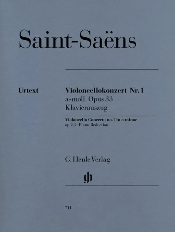 Saint-Saëns: Cello Concerto No 1 in A Minor Op 33 for Cello & Piano