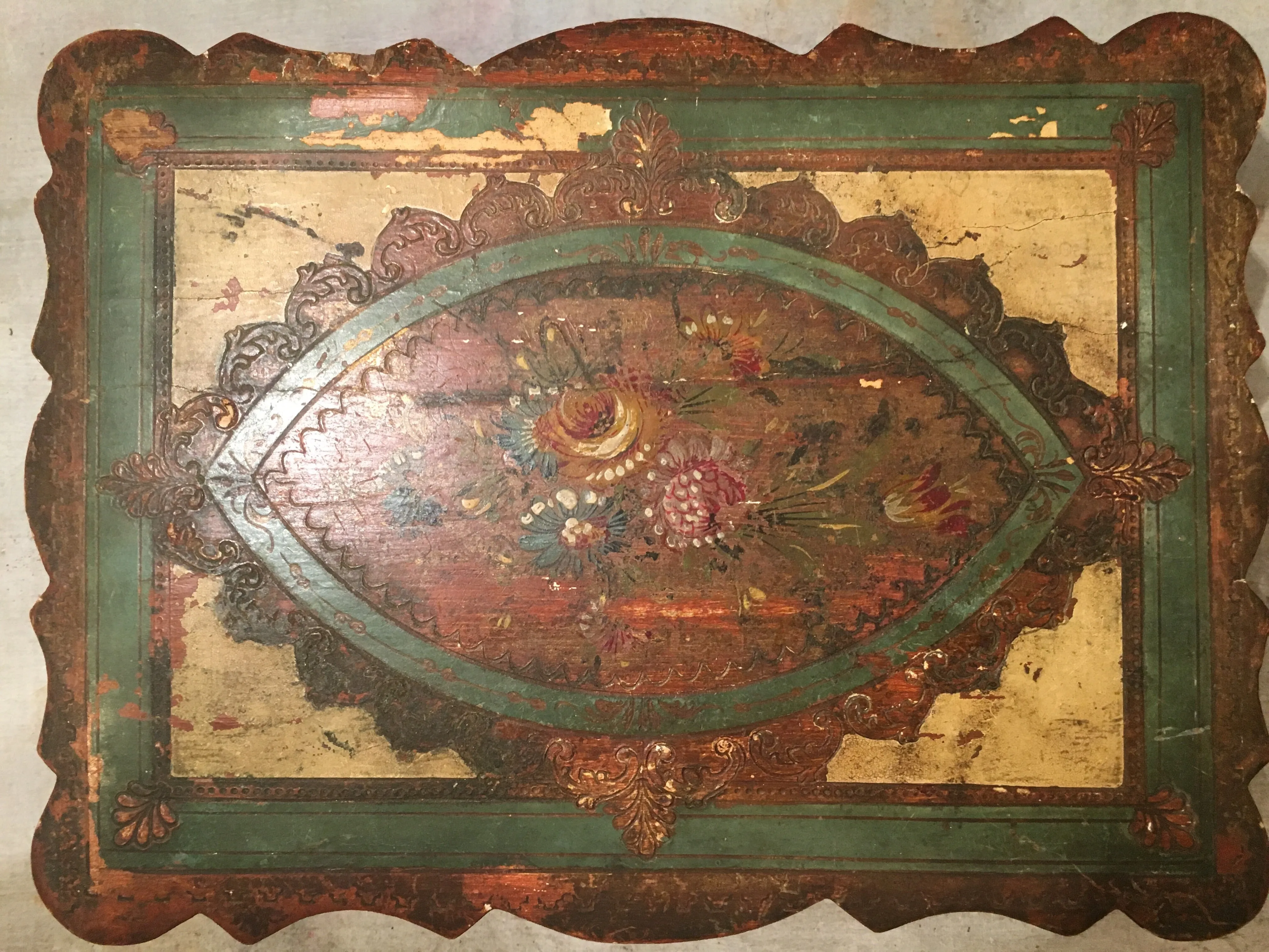 Scalloped Hand-painted Roses Box - FREE SHIPPING