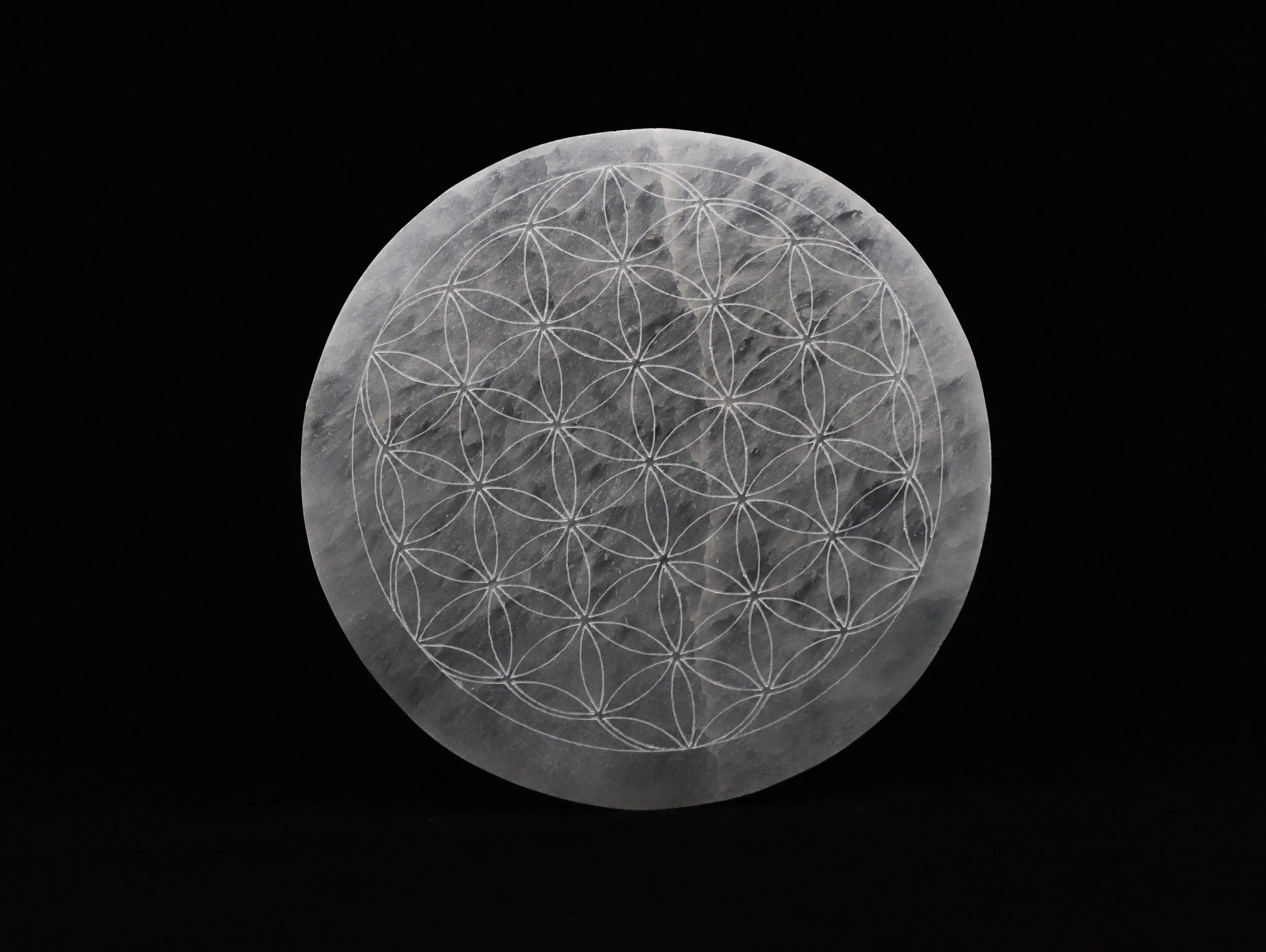 Selenite Flower of Life grid | 4 inch