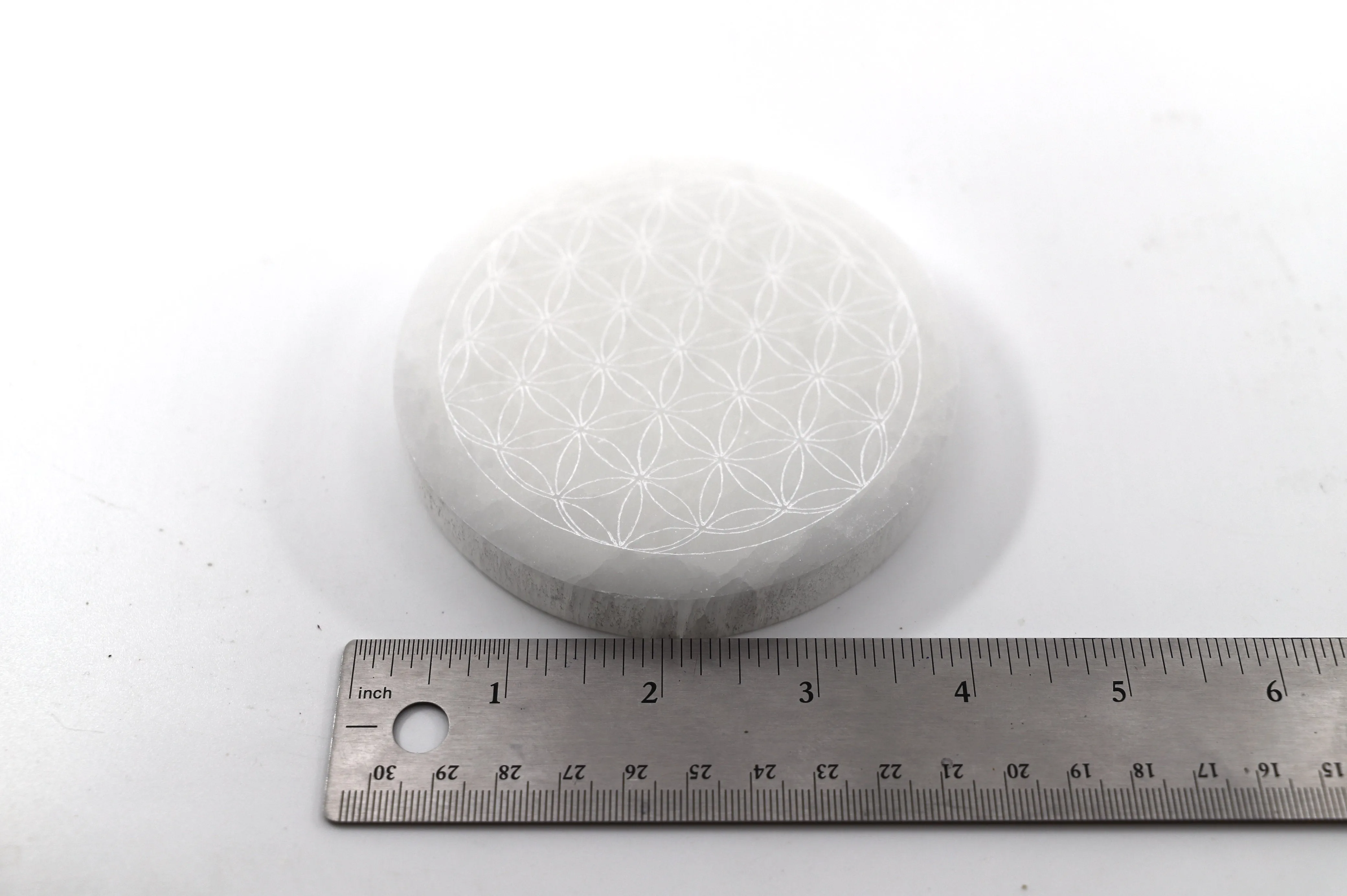 Selenite Flower of Life grid | 4 inch