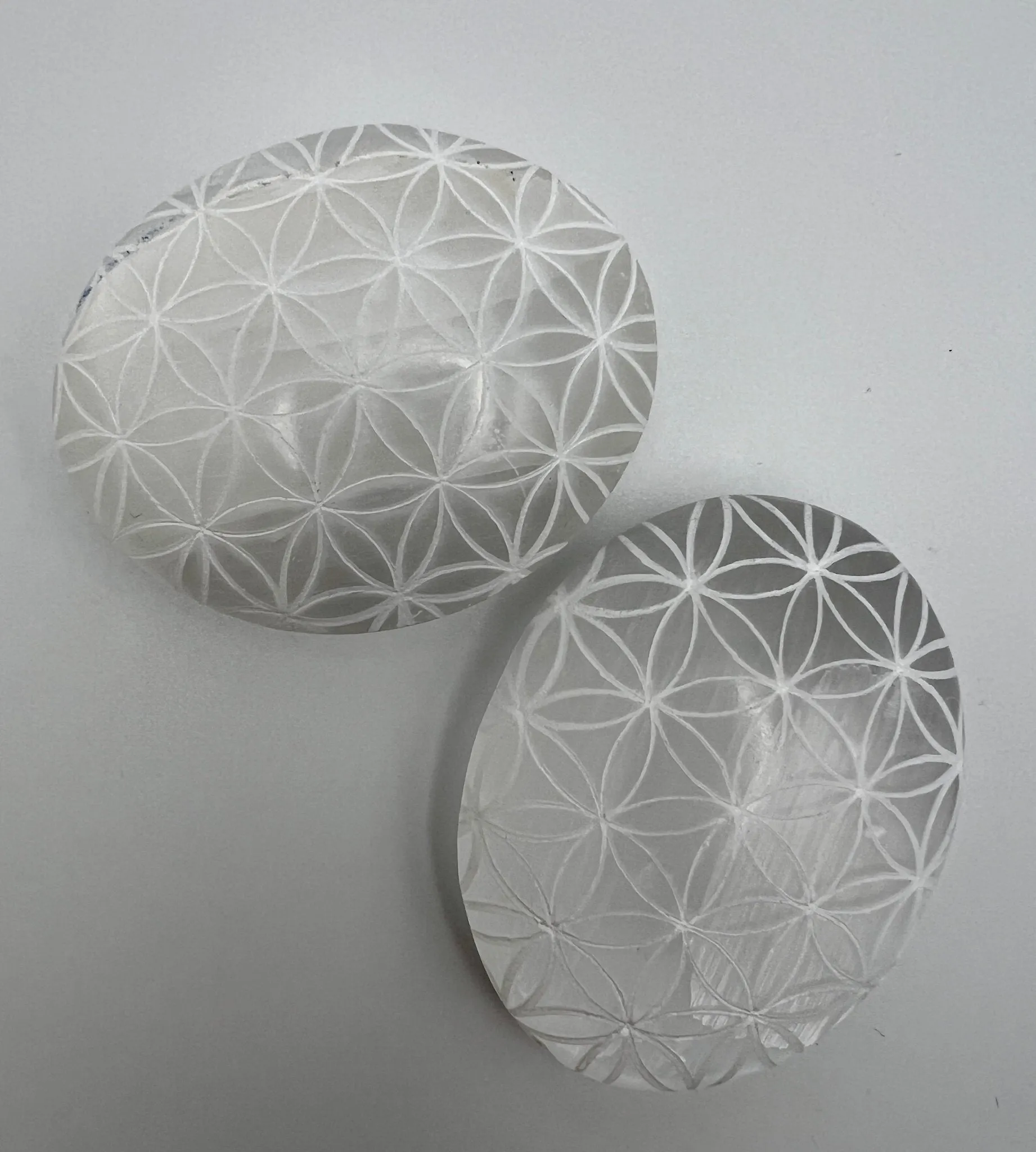 Selenite Palm Stone