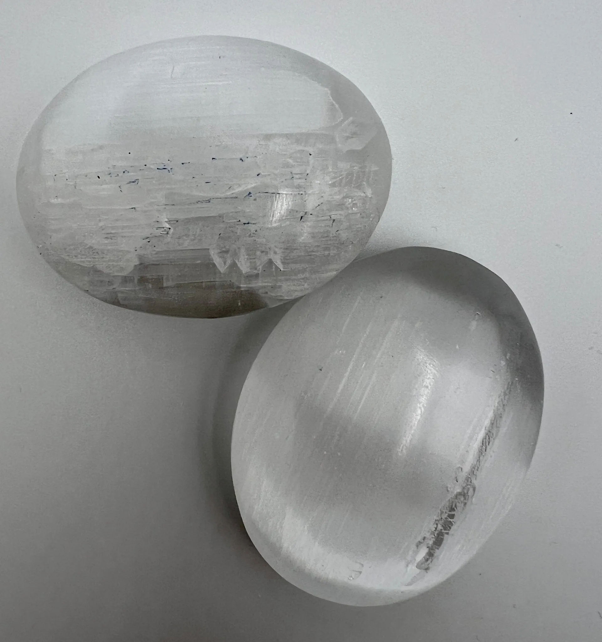 Selenite Palm Stone
