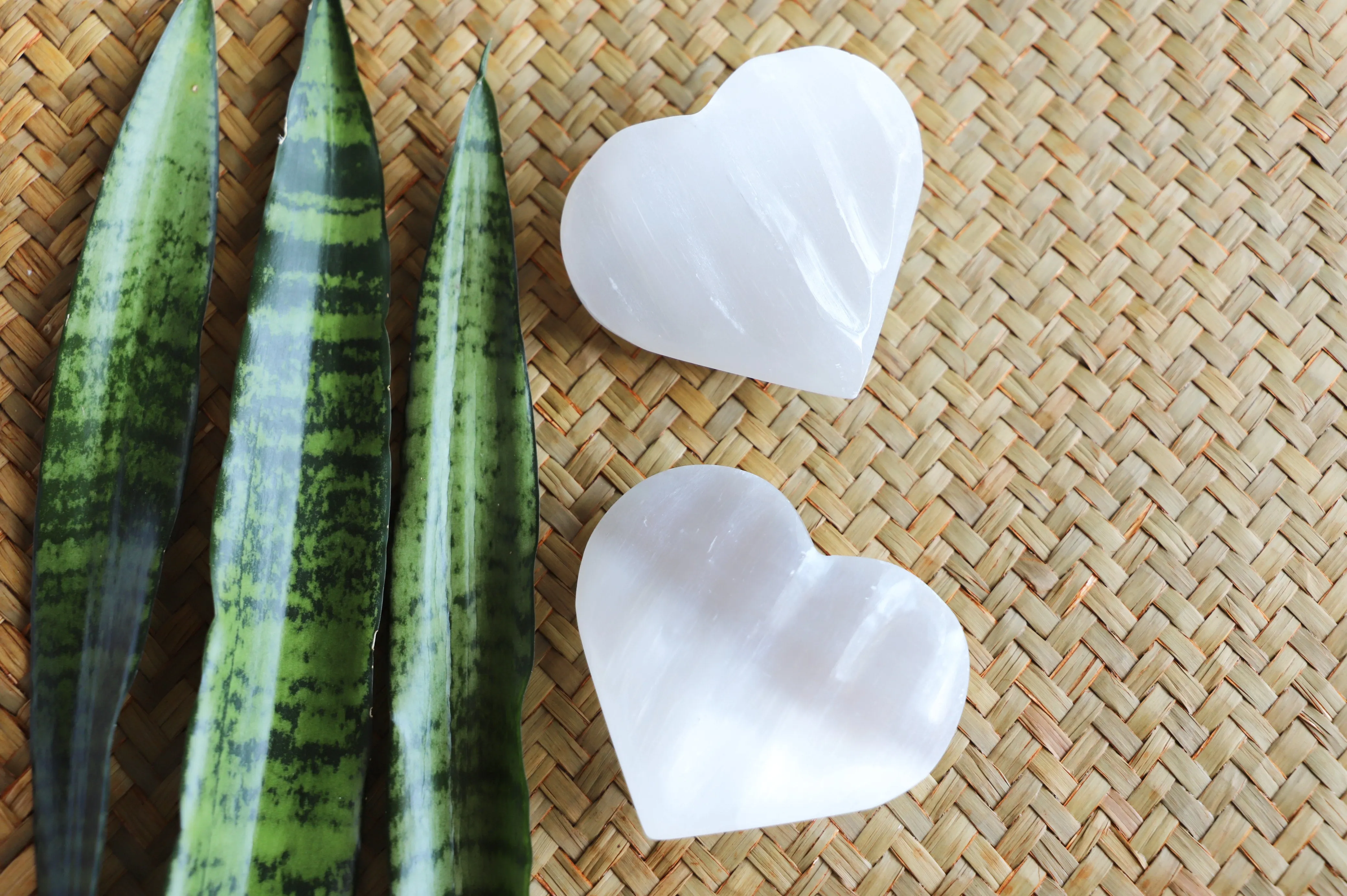 Selenite Wavy gemstone heart