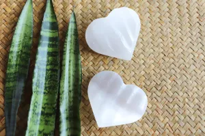 Selenite Wavy gemstone heart