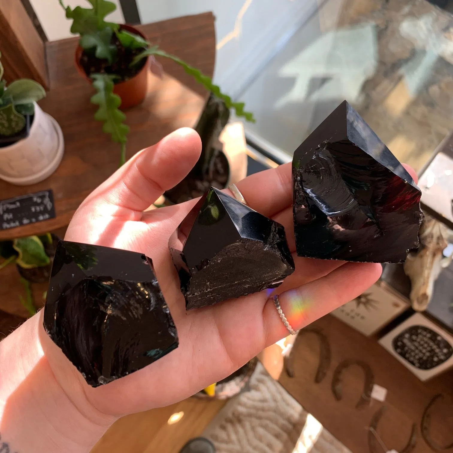 Semi-Polished Black Obsidian Point