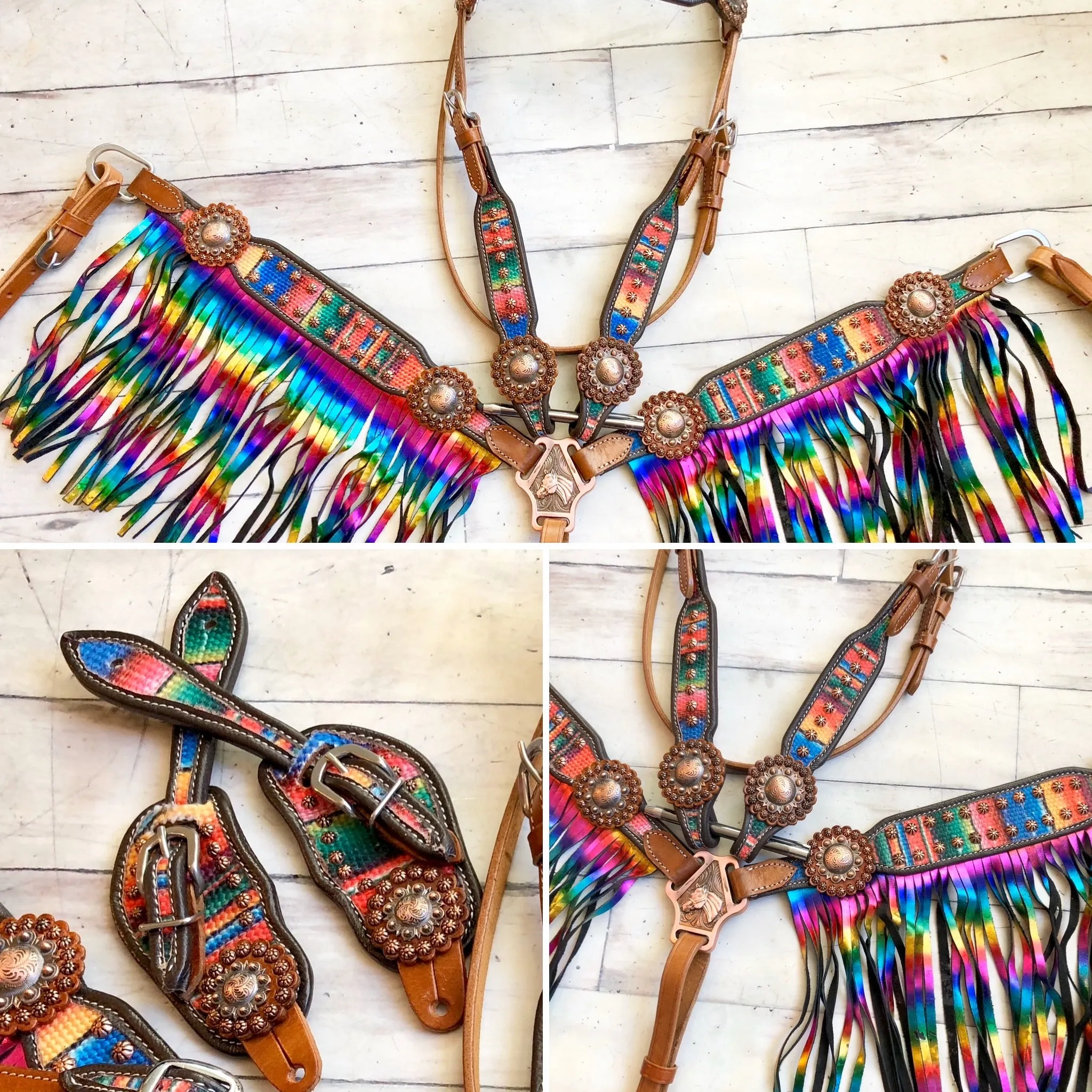 Serape Rainbow Fringe Tack Set