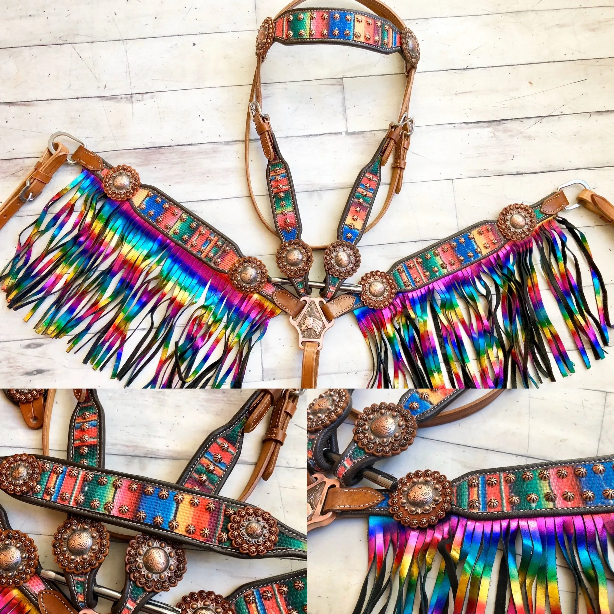 Serape Rainbow Fringe Tack Set