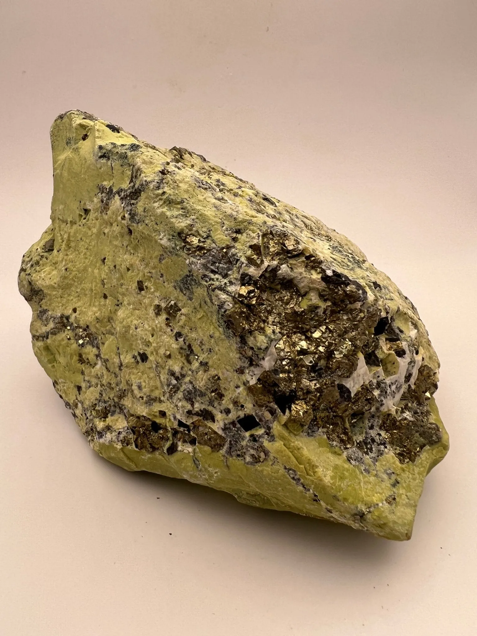 Serpentine with Lodestone and Pyrite - Rough