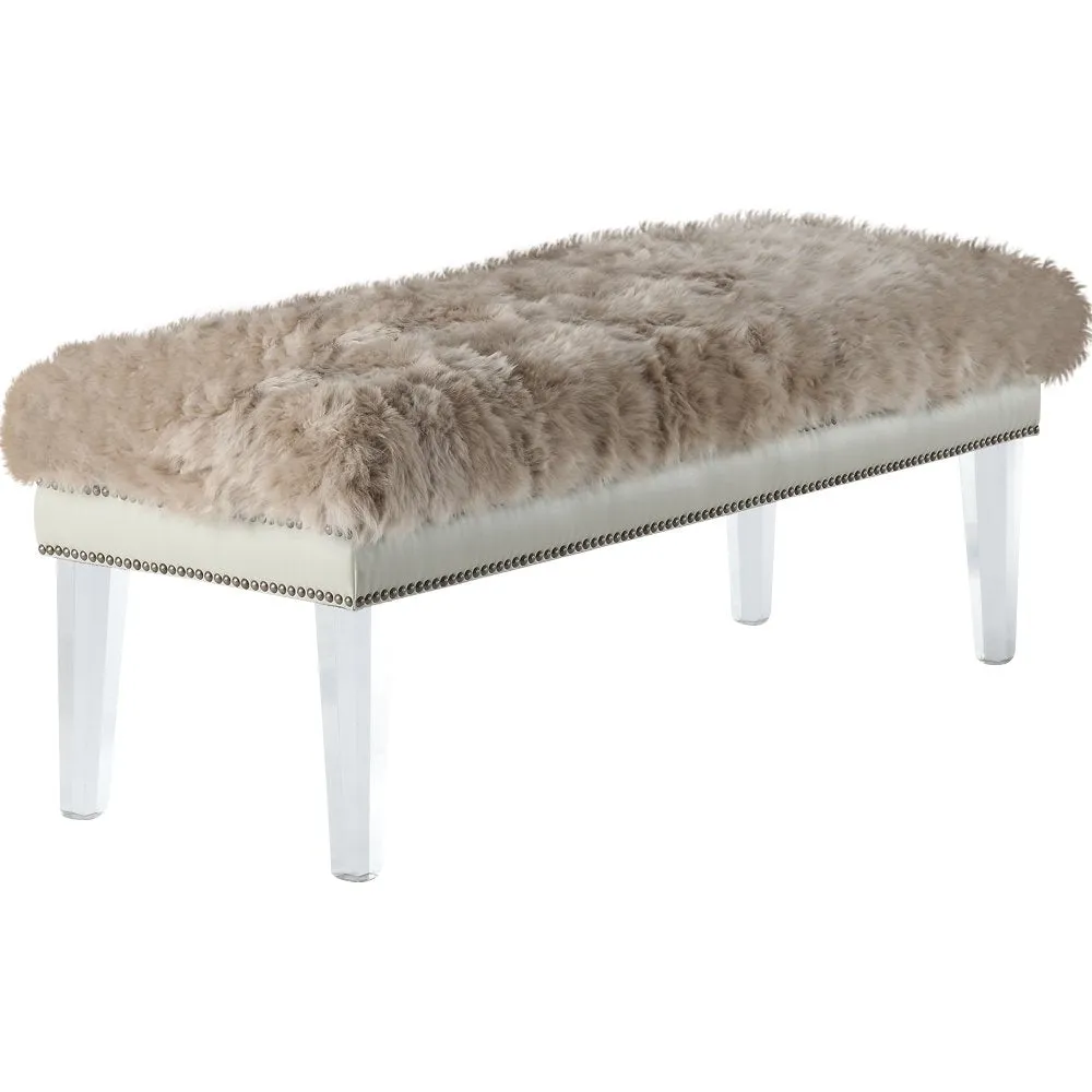 Sheepskin Bench - 48" - Beige
