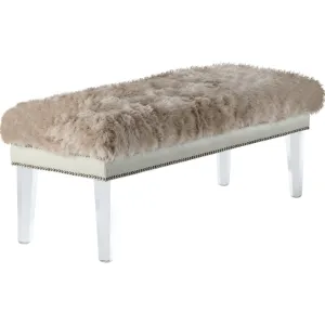 Sheepskin Bench - 48" - Beige