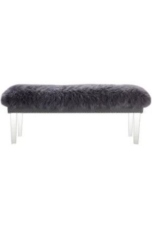 Sheepskin Bench - 48" - Grey